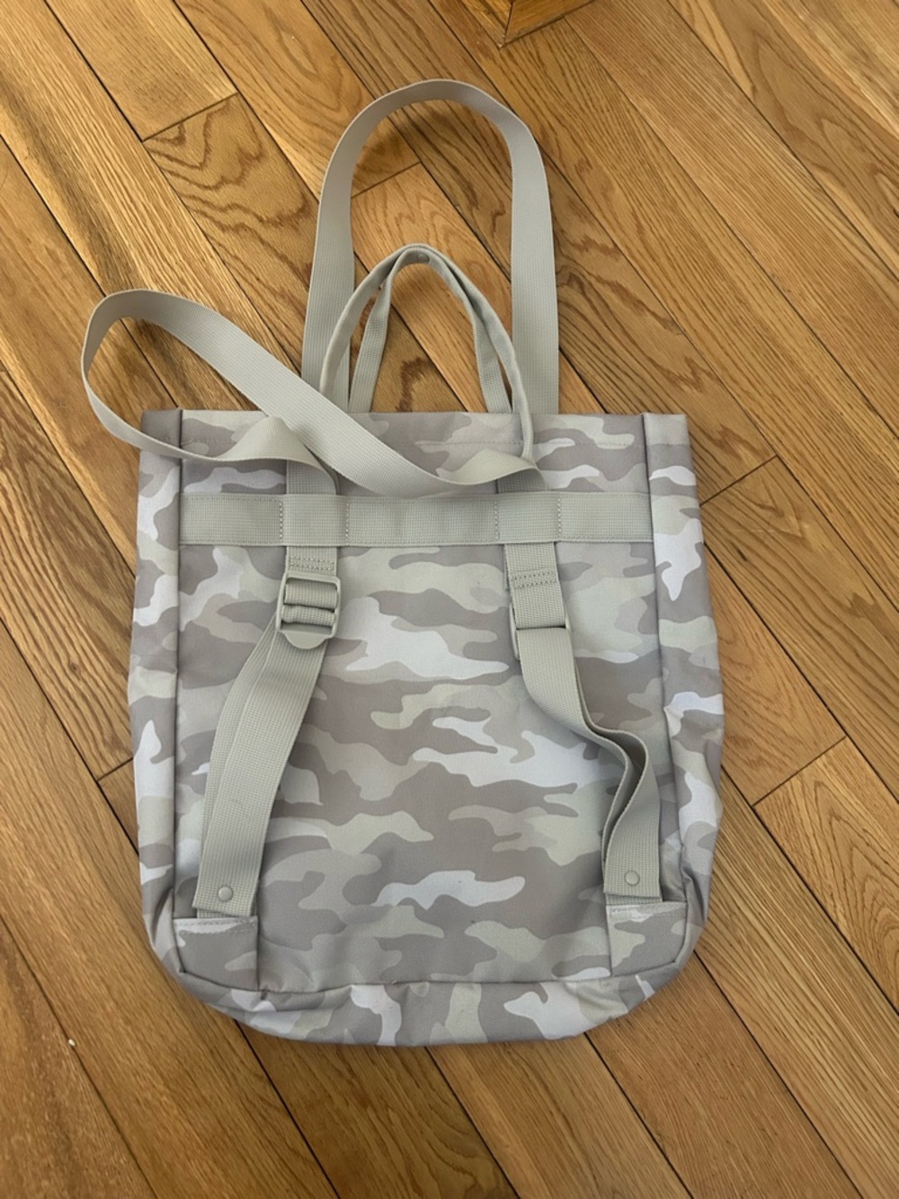PINK Victoria's Secret Light Grey Camo Backpack Tote - Picture 2 of 2